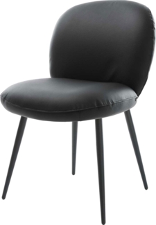 Esszimmerstuhl Nube-Flex Echt-Leder Schwarz 4-Fuß konisch Schwarz Taschenfederkern