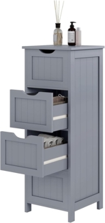 eSituro SBP0054 Badschrank Beistellschrank Schubladenkommode Organizer mit 4 Körben aus MDF Grau
