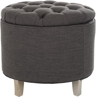 SAFAVIEH Upholstered Ottoman, in Grey, 50 X 50 X 50