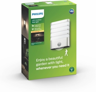 Philips myGarden Led-wandleuchte mit IR-Sensor Raccoon, stahl