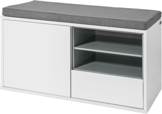 Sitzbank mit Sitzkissen,Schuhschrank,Garderobenbank,FSR37-W