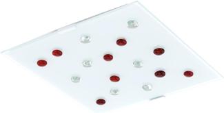 Design LED Deckenleuchte mit roten Glassteinen SANTIAGO 1