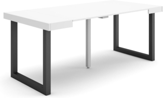 Skraut Home | Ausziehbarertisch | Multifunktionaler ausziehbarer | 180 | Für 8 Gäste | Massivholz Beine | Moderner Stil | Weiß