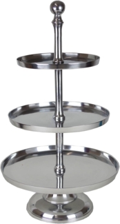 Gilde Aluminium Etagere "Trio" ·poliert mit 3 Etagen (Ø 28 / 35 / 42 cm) 33098