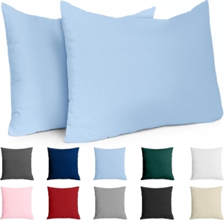 Dreamzie Kissenbezug 50x70 Renforcé Baumwolle (2er-Set) - Hellblau - Dicht gewebt mit 57 Fäden/cm² - Kissenbezug 70x50 cm - Oeko Tex Zertifiziert