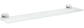 tesa Duschablage ESTEETIC Glasablage einfache Montage - 5,0 cm : 60,0 cm : 12,25 cm, Packung 1-tlg, Badablage aus Glas - Edelstahl - silber matt