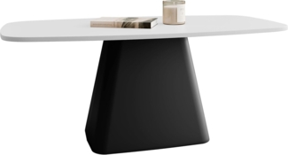 Couchtisch Nelupo (Farbe: Schwarz / Arktisches Weiß)