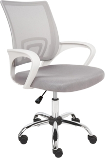 Beliani 'Solid' Bürostuhl höhenverstellbar, Polyester hellgrau, 60 x 88 x 60 cm