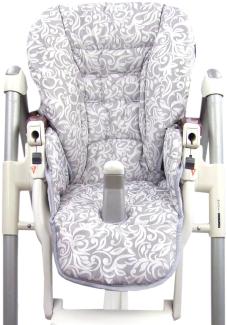 Babys-Dreams Sitzkissen Ersatzbezug für Peg Perego Prima Pappa Diner *20 FARBEN* NEU (Gold Silber Muster) XX