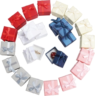 Kurtzy Geschenkbox Schmuckpräsentationskoffer (24 Stück) - 4,1x4,1cm - Karton, Schmuckgeschenkbox (24er-Pack) - 4,1 x 4,1 cm - Karton