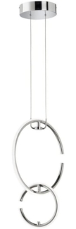 LED Hängeleuchte, 2 flammig, Ringe, neutralweiß, H 230cm