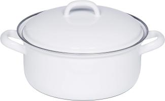 Riess Kasserolle mit Deckel Ø12cm 0,5 Liter Classic Weiss Emaille