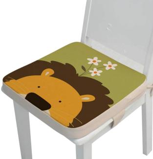 Kinder Sitzkissen Sitzerhöhung Stuhl, Fansu Baby Tragbar Sitzkissen Cartoon Design Quadratische Verstellbar Zerlegbar Kleinkinder Esszimmerstuhl ErhöHen Pad Esszimmer Boostersitze (Löwe,40*40*5cm)