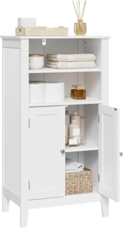 EUGAD 0129WY Badschrank Badzimmerschrank Küchenschrank Beistellschrank Kommode in Schlafzimmer Flur aus MDF mit verstellbare Regalebene Weiß 92. 5 x 30 x 50 cm