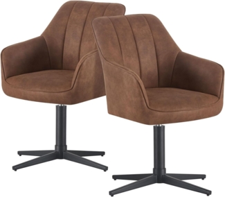 DUBI Möbel Drehstuhl Thomas, X-Gestell 360° drehbar mit Rückholfunktion 2er-Set