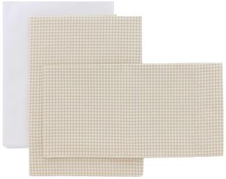 Cambrass - 3- Teiliges Set Für Wiege 80x120x1 cm Vichy10 Beige