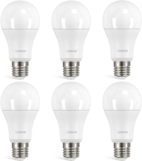 Linkind 13W Super Hell E27 LED Lampe, ersetzt 100 Watt, 2700K Warmweiß E27 A60 Edison Birne 1521Lm, 220° Abstrahlwinkel, nicht dimmbar, 6 Stück