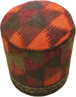 Sonderform,XS / 80 cm Ø Rund & kleiner,Mehrfarbig,Patchwork,Schurwolle,Afghanistan