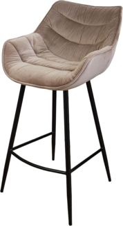 riess-ambiente Barhocker THE DUTCH COMFORT champagner (Einzelartikel, 1 St), Samt · Metall · mit Armlehne & Fußablage · Retro