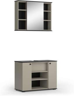 Vicco Badmöbel-Set Joli, Greige/Schwarz, 2 Teile