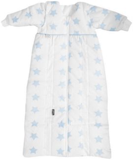 Odenwälder Babyschlafsack Prima Klima Thinsulate I leichter Kinder-Schlafsack I Winter-Schlafsack Jungen und Mädchen I 100% Baumwolle & atmungsaktiv, Größe:70-90, Design:Sterne blau