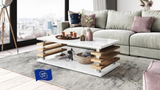 designimpex Couchtisch DC-3 Design Wohnzimmertisch Tisch mit / ohne Rollen