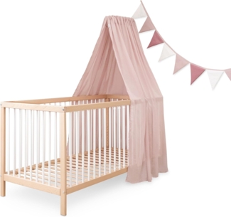 Ehrenkind Hängedekoration Deko Babybett, Kinderzimmer-Deko-Set (Kinderzimmer Deko), Baldachin & Wimpelkette für magische Momente, hochwertige Materialien