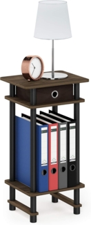 Furinno Hoher Beistelltisch mit Einschüben, Holz, Columbia Walnuss/Schwarz/Dunkelbraun, 29. 49x39. 5x70. 41 cm