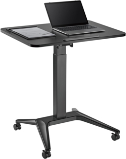 Maclean MC-453 Mobiler Laptop-Schreibtisch mit Pneumatischer Höhenverstellung Laptoptisch mit Rollen, 80x52 cm, max. 8 kg, Höhenverstellbar max. 109 cm (Schwarz)