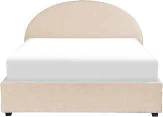 Beliani 'Vaucluse' Polsterbett mit Bettkasten, Baumwolle, Beige, 140x200 cm