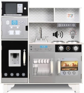 Baby Vivo Kinderküche Spielküche mit LED Licht und Sound Wasserspender - Mattheo in Weiß