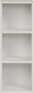 furni24 Bücherregal mit 3 Fächern, Holzregal, Würfelregal, Aufbewahrungsregal, weiß, 30 x 24 x 80h