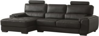 Vente-unique - Ecksofa Leder - Ecke Links - Schwarz - METROPOLITAN II
