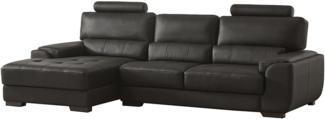 Vente-unique - Ecksofa Leder - Ecke Links - Schwarz - METROPOLITAN II