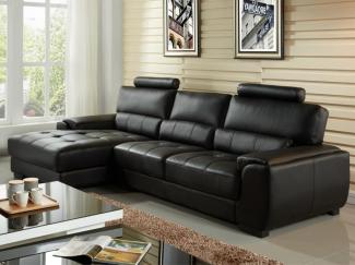 Ecksofa Leder METROPOLITAN II - Schwarz - Ecke Links