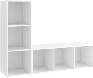 vidaXL TV-Schränke 2 Stk. Weiß 107 x 35 x 37 cm Spanplatte [3079934]
