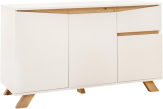 riess-ambiente Sideboard LOFT 110cm weiß · Kommode mit Stauraum und naturfarbenen Elementen (Einzelartikel, 1 St), Scandinavian Design · Wohnzimmer · Akzente · 3 Fächer und 1 Schublade