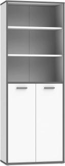 Möbel-Eins KALINA Büroregal II, Material Dekorspanplatte, weiss/grau