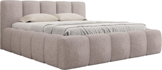Mirjan24 'Koweni' Polsterbett mit Bettkasten, Bouclé, Rosa, 140x200 cm
