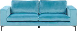 3-Sitzer Sofa Samtstoff hellblau VADSTENA