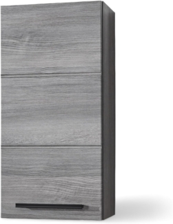 Silver Badezimmer Hängeschrank in Rauchsilber FSC-zertifiziert - Badezimmerschrank Bad Schrank mit viel Stauraum - 34 x 70 x 23 cm (B/H/T)