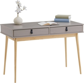 IDIMEX Schreibtisch WANDA, Bürotisch mit Schubladen Homeoffice Tisch aus massivholz grau/natur