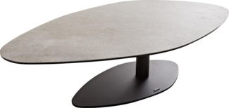 Couchtisch Vibana 140x80 cm Keramik Aspetto Concreto Betonfarbig Gestell Metall Schwarz