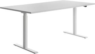 Topstar E-Table Höhenverstellbarer Schreibtisch, Holz, Weiss/grau, 180x80