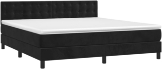 vidaXL Boxspringbett mit Matratze & LED Schwarz 160x200 cm Samt 3134653