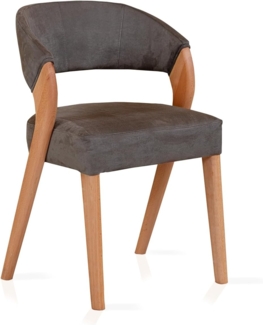 Möbel-Eins ALONA Polsterstuhl, Material Massivholz/Bezug Kunstleder espresso Buche