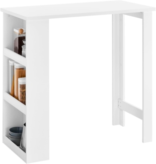 SoBuy FWT17-W Bartisch Beistelltisch Stehtisch Küchentheke Küchenbartisch mit 3 Regalfächern Tresen weiß BHT: 112 x 106,5 x 57 cm