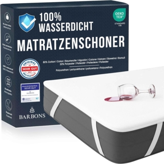 BARBONS Matratzenschoner 150x200 cm - Oeko-TEX Zertifiziert wasserdichte Matratzenauflage Inkontinenzunterlage waschbar Nässeschutz Atmungsaktiv (Poly. 150x200 cm)