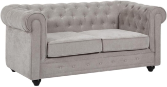 Vente-unique - 2-Sitzer-Sofa - Stoff - Grau - CHESTERFIELD