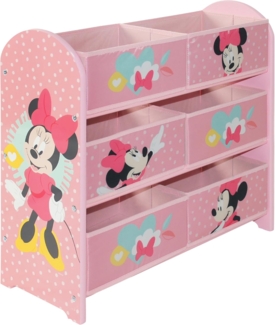 Disney Aufbewahrungseinheit, 15 mm MDF, Metall, Stoff, Karton, Hellrosa, klein